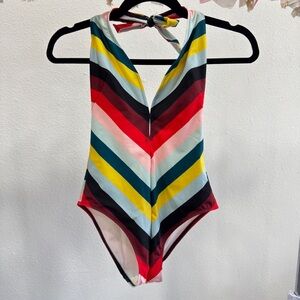 Solid & Striped Multicolor Chevron One Piece Swimsuit.